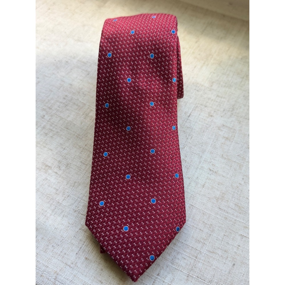 Nautica Mens Gazelle Dot Red Blue Polka Dot Polyester Tie NWT $55 0033